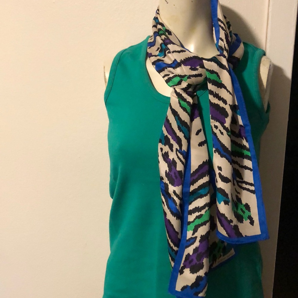 ALBERT NIPON Silk Multi color 1/2 Scarf